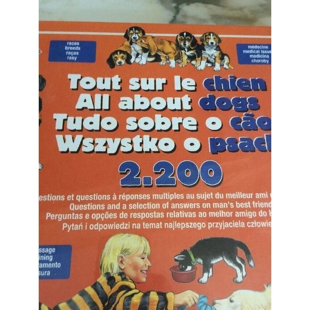 New All about Dogs Question and Answer Game in French English Portuguese and Pol